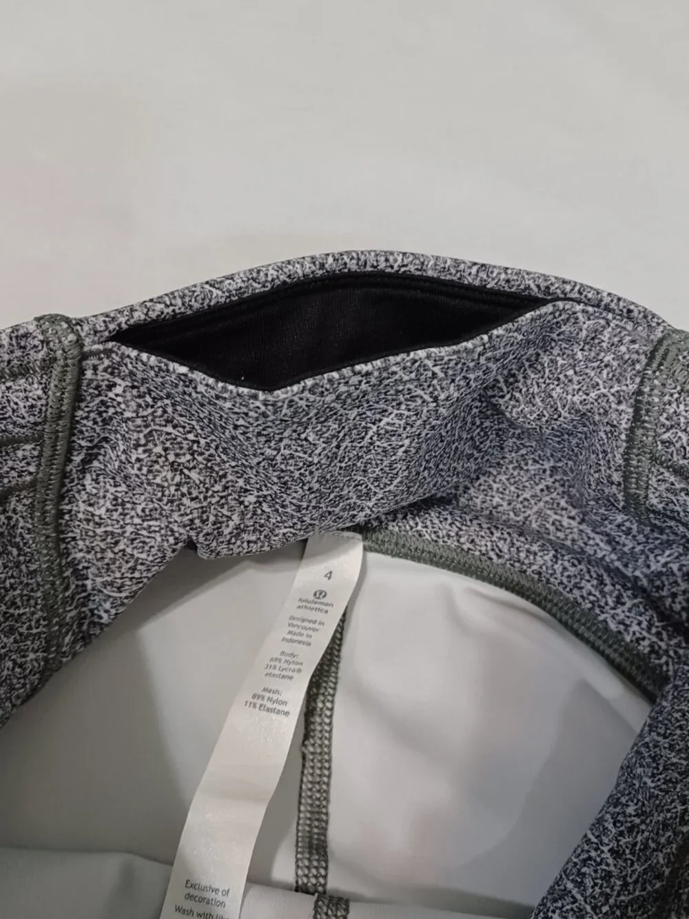 Lululemon Crop Leggings Women's Size 4 Gray Black Mesh Athletic Yoga Pants